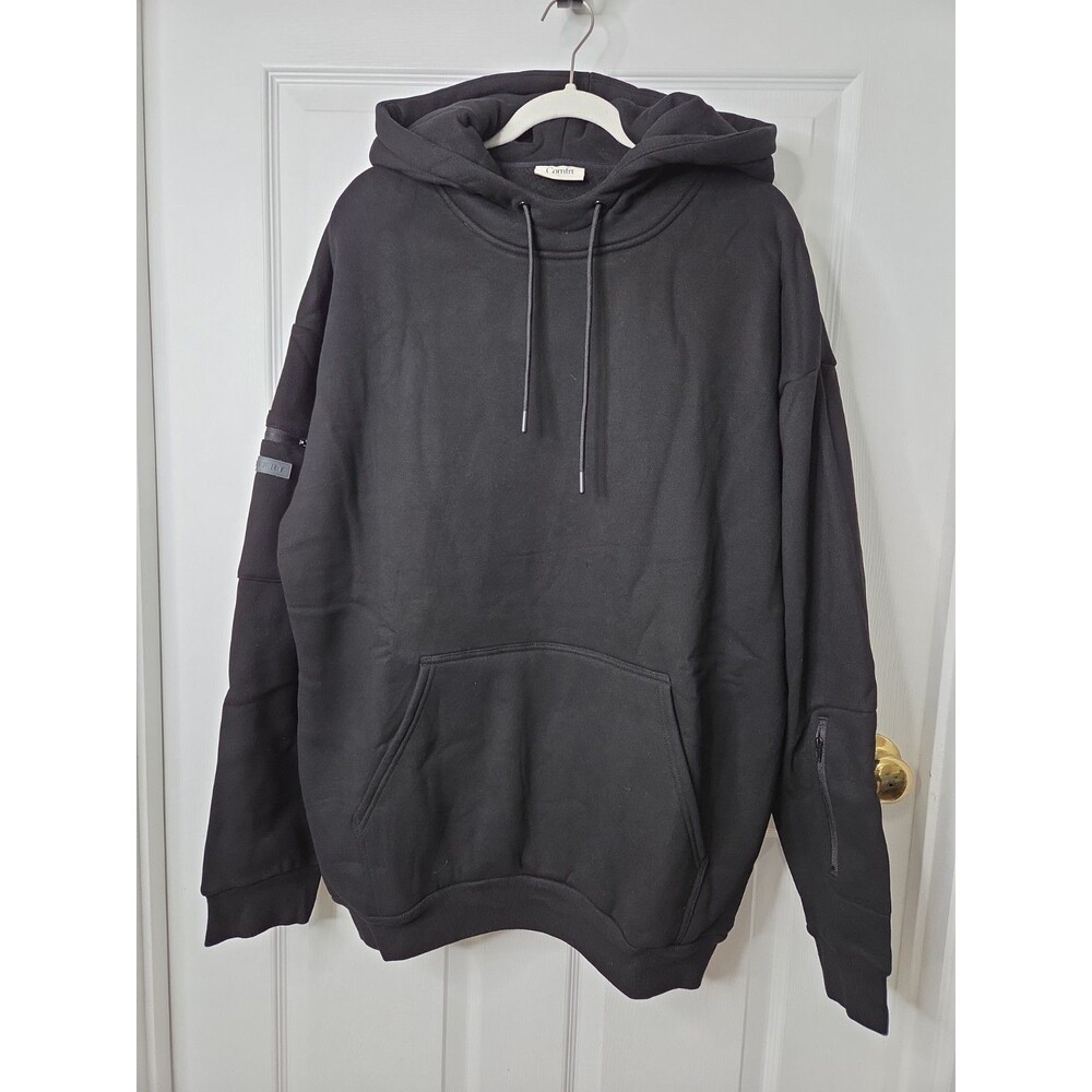Comfrt Airplane Mode Travel Hoodie XL Black Onix Built-In Sleep Mask NEW CT035